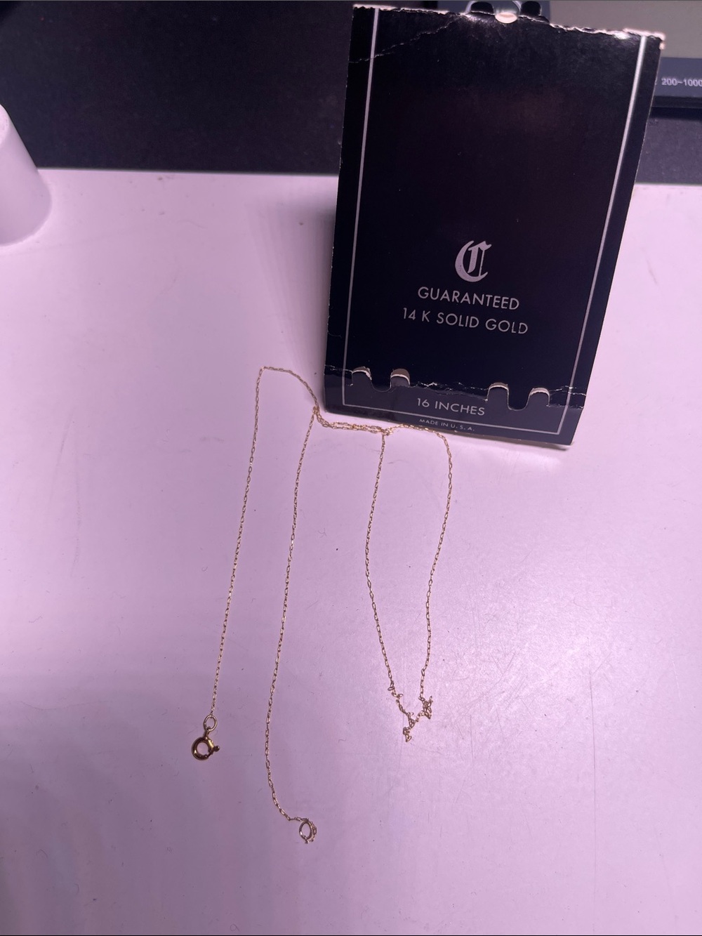 C 14K Solid Gold Delicate Chain  - Gold 14 k
